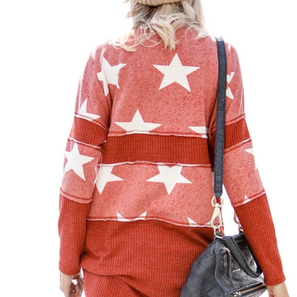 Rust Star Reversed Stitch Top - Picture 4 of 8